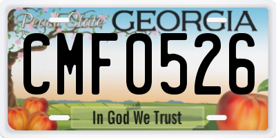 GA license plate CMF0526