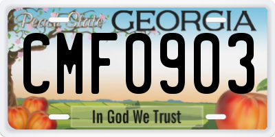 GA license plate CMF0903