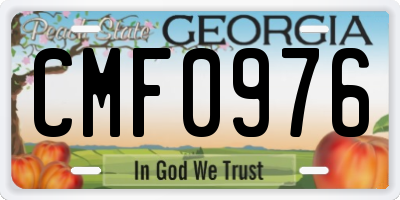 GA license plate CMF0976