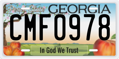GA license plate CMF0978