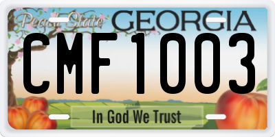 GA license plate CMF1003