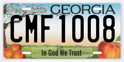 GA license plate CMF1008