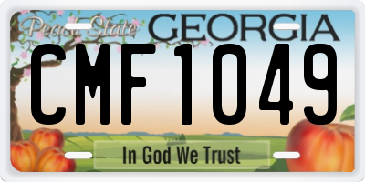GA license plate CMF1049