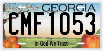 GA license plate CMF1053