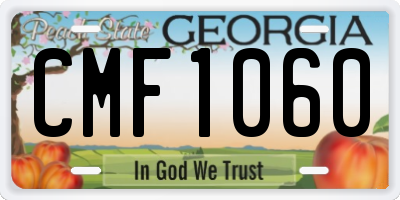 GA license plate CMF1060