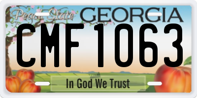 GA license plate CMF1063