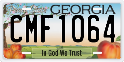 GA license plate CMF1064