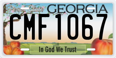 GA license plate CMF1067