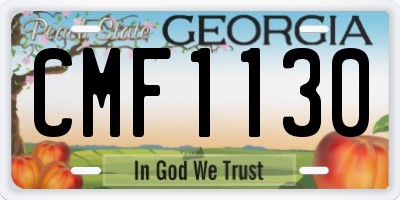 GA license plate CMF1130