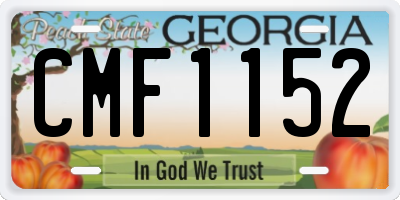 GA license plate CMF1152