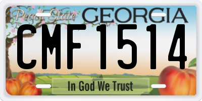 GA license plate CMF1514