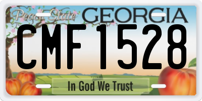 GA license plate CMF1528