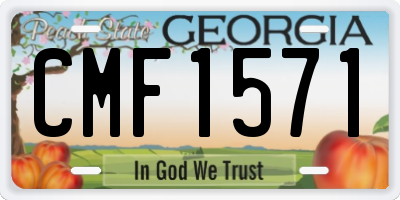 GA license plate CMF1571