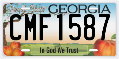 GA license plate CMF1587