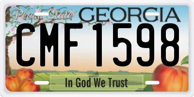 GA license plate CMF1598