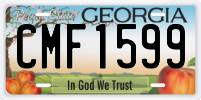GA license plate CMF1599