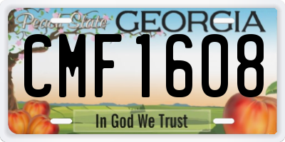 GA license plate CMF1608