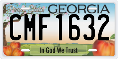 GA license plate CMF1632
