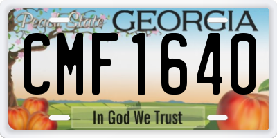 GA license plate CMF1640