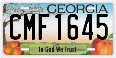 GA license plate CMF1645