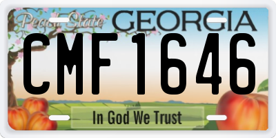 GA license plate CMF1646