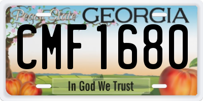 GA license plate CMF1680