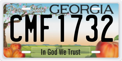 GA license plate CMF1732