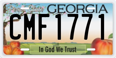 GA license plate CMF1771