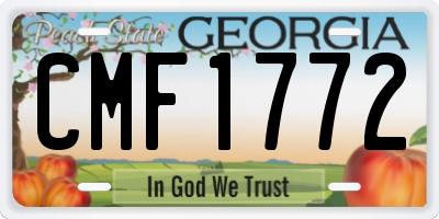 GA license plate CMF1772