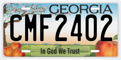 GA license plate CMF2402