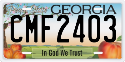 GA license plate CMF2403