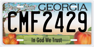 GA license plate CMF2429