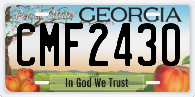 GA license plate CMF2430