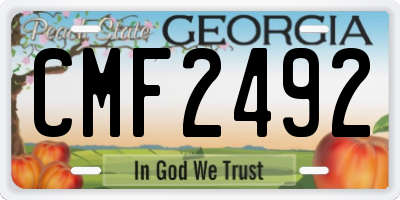 GA license plate CMF2492