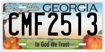 GA license plate CMF2513