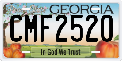 GA license plate CMF2520