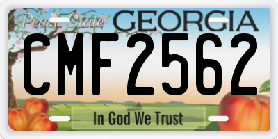 GA license plate CMF2562