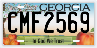 GA license plate CMF2569