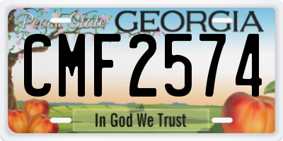 GA license plate CMF2574