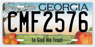 GA license plate CMF2576
