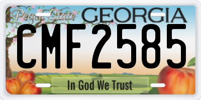 GA license plate CMF2585