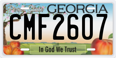 GA license plate CMF2607