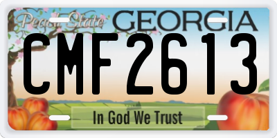 GA license plate CMF2613