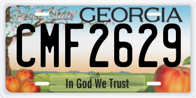 GA license plate CMF2629