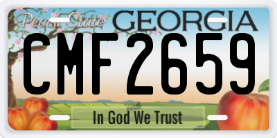 GA license plate CMF2659