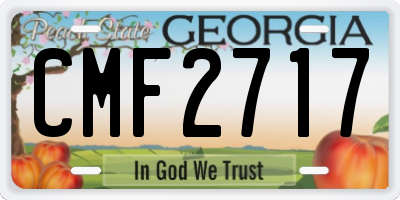 GA license plate CMF2717