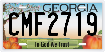 GA license plate CMF2719