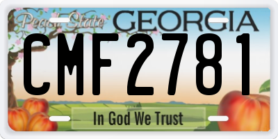 GA license plate CMF2781