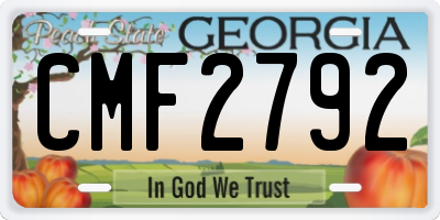 GA license plate CMF2792