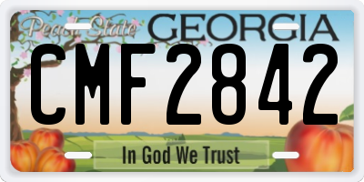 GA license plate CMF2842